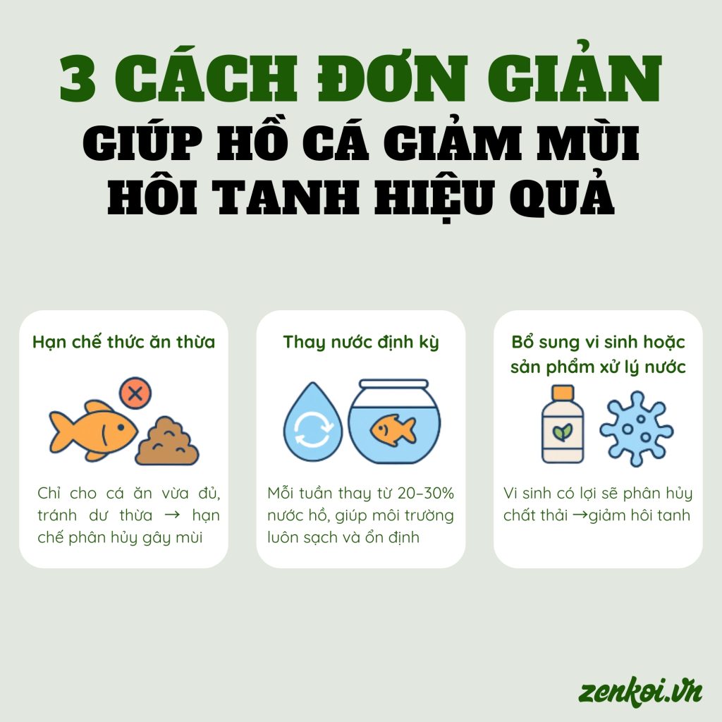 GIẢM MÙI HÔI TANH HỒ CÁ